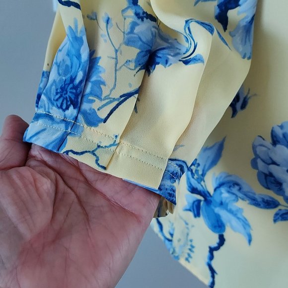 Yellow Floral Talbots Top, Sz M, NWOT - Picture 3 of 12